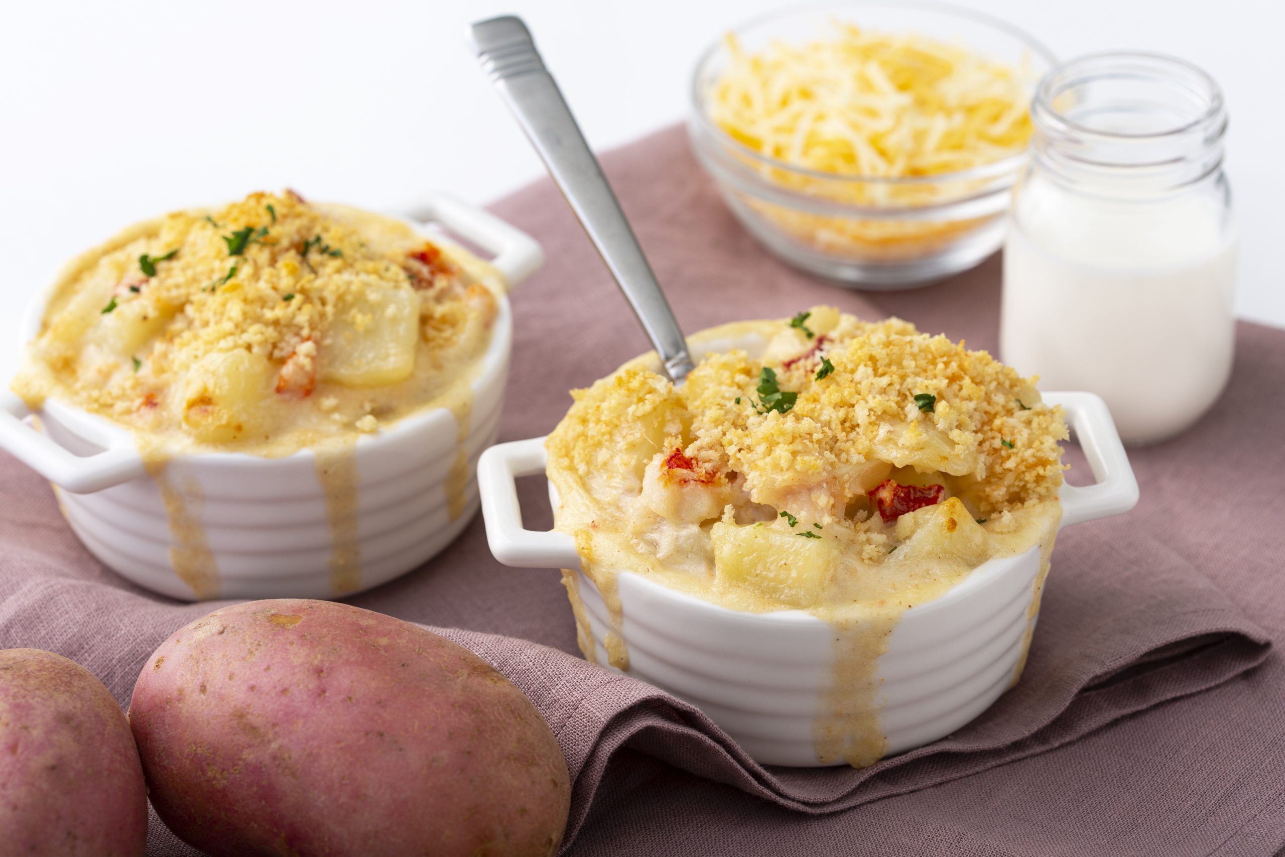 Potato and Lobster Casserole With Cheddar Bechamel - Potato Glory